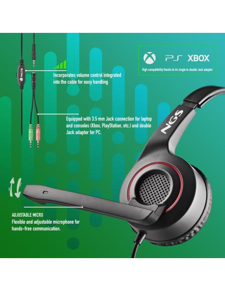 AURICULAR NGS CON MICROFONO MSX10PRO NEGRO CVOLUMEN