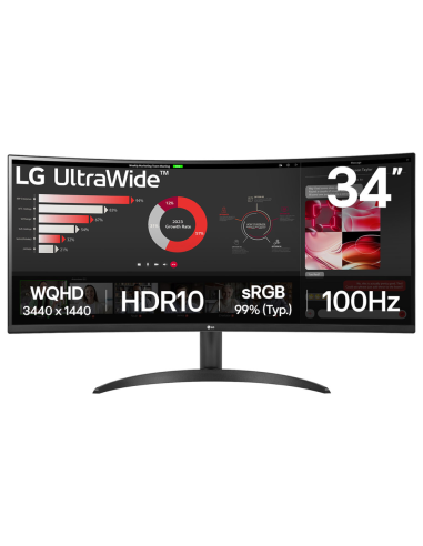 MONITOR LG 34WR50QK-B 34" ULTRAWIDE QHD 5MS NEGRO HDMI DP