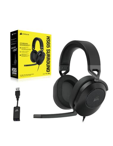 AURICULAR CORSAIR STEREO CORSAIR HS65 SURROUND CARBON GAMING USB CA-9011270-EU
