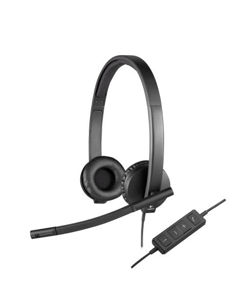 AURICULAR LOGITECH H570E CON MICROFONO USB NEGRO 981-000575