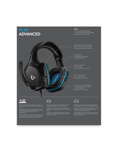 AURICULAR LOGITECH G432 GAMING CON MICROFONO USB2.0 NEGRO 981-000770