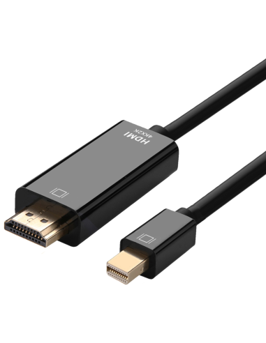 CABLE CONVERSOR AISENS MINI DISPLAYPORT A HDMI, MINI DP/M-HDMI/M NEGRO 2mts