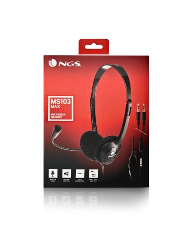 AURICULAR NGS CON MICROFONO MS103MAX NEGRO CVOLUMEN