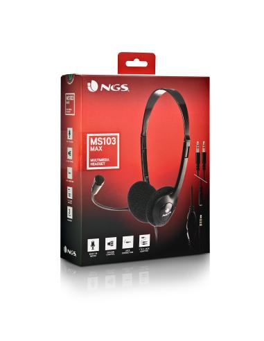 AURICULAR NGS CON MICROFONO MS103MAX NEGRO CVOLUMEN