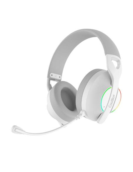 AURICULAR COOLBOX INALAMBRICOS GAMING MULTIDISPOSITIVO MICRO WB01 RGB BLANCO