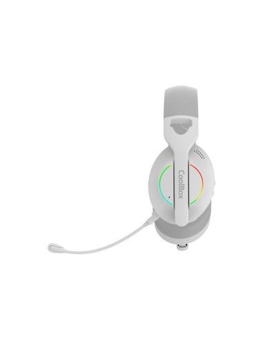 AURICULAR COOLBOX INALAMBRICOS GAMING MULTIDISPOSITIVO MICRO WB01 RGB BLANCO
