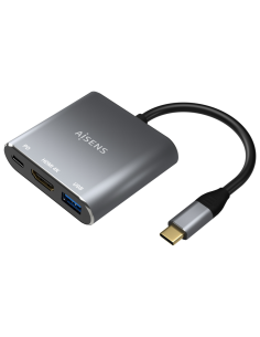 CABLE CONVERSOR AISENS USB-C A HDMI/USB-C PD/USB 3.0 TIPO-A GRIS 15CM