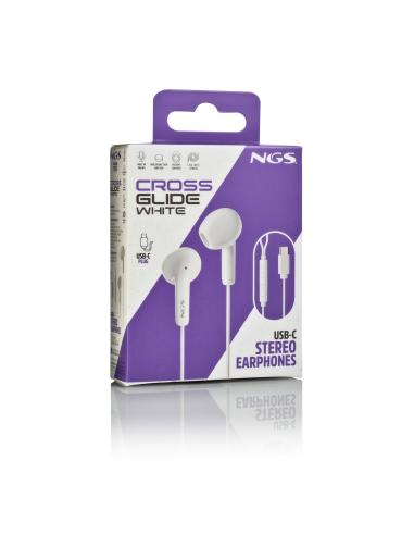 AURICULAR NGS CROSSGLIDE INTRAUDITIVOS MICROFONO MULTIFUNCION WHITE USB-C