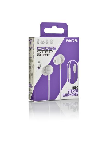AURICULAR NGS CROSSSTEP INTRAUDITIVOS MICROFONO MULTIFUNCION WHITE USB-C
