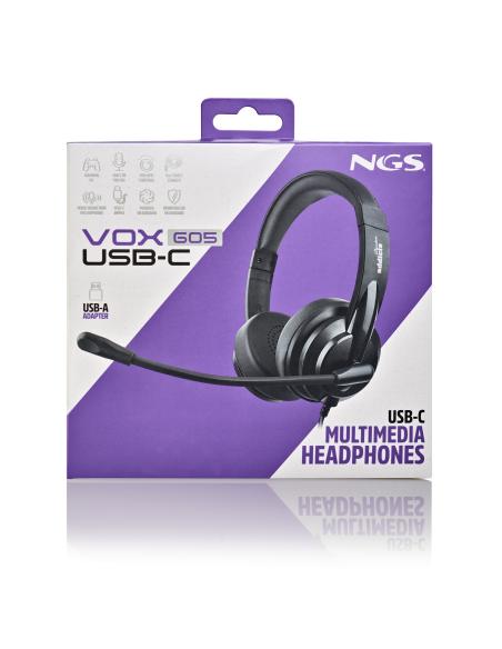 AURICULAR NGS VOX605 USB-C MICROFONO CONTROL VOLUMEN