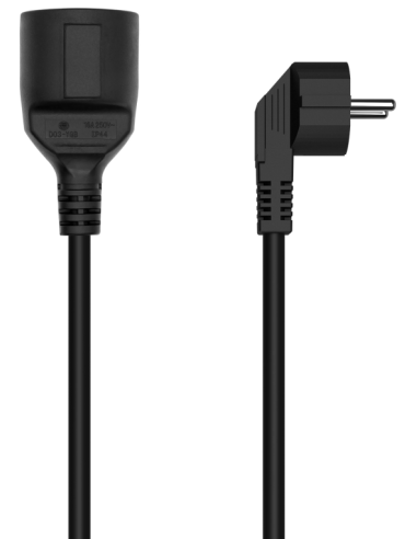 CABLE AISENS ALARGADOR ALIMENTACION SCHUKO CEE7/M-CEE7/H 2mts