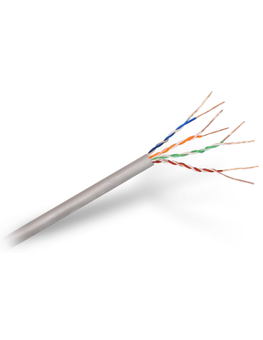 BOBINA CABLE RED AISENS RJ45 CAT.5E UTP RIGIDO AWG24 GRIS 100M