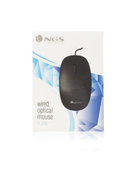 RATON NGS USB OPTICAL WIRED MOUSE FLAME BLACK