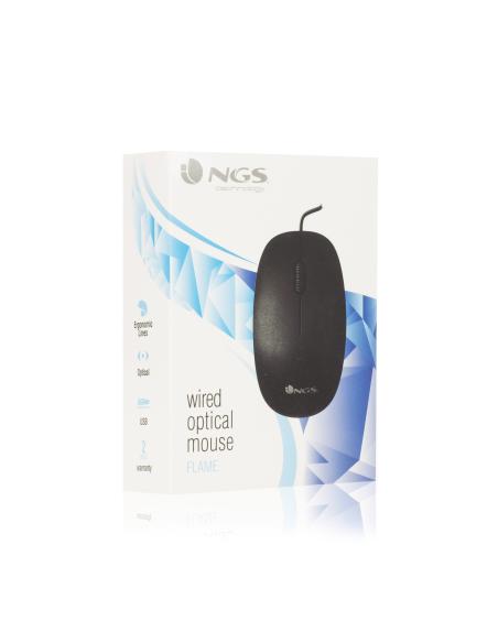RATON NGS USB OPTICAL WIRED MOUSE FLAME BLACK