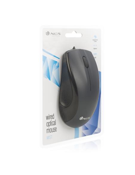 RATON NGS USB OPTICAL WIRED MOUSE BLACK MIST
