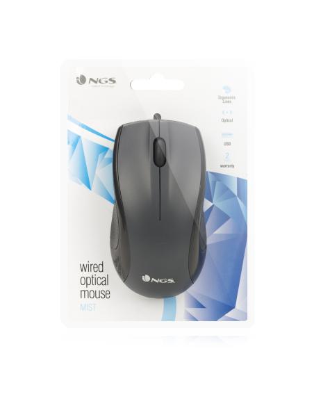 RATON NGS USB OPTICAL WIRED MOUSE BLACK MIST