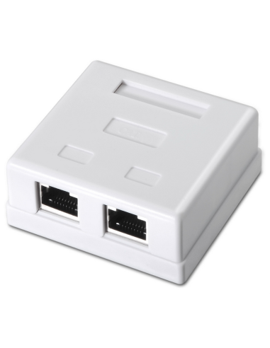 ROSETA DE SUPERFICIE AISENS RJ45 CAT.6 FTP 2 TOMAS BLANCO