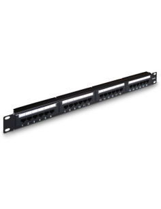 PANEL PARCHEO AISENS 24 PUERTOS RJ45 CAT.5E UTP 19 1U DUAL IDC NEGRO