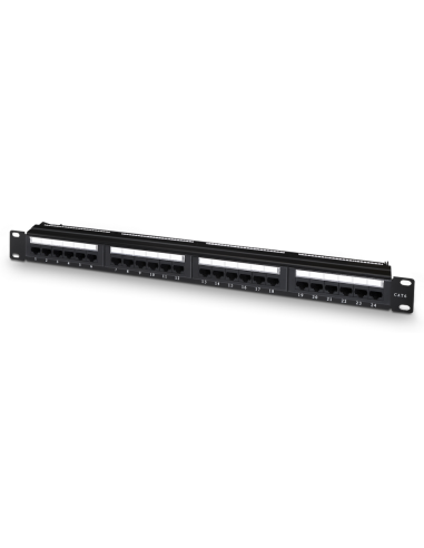 PANEL PARCHEO AISENS 24 PUERTOS RJ45 CAT.6 UTP 1U DUAL IDC GESTION CABLES