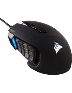 RATON CORSAIR USB GAMING SCIMITAR ELITE RGB OPTICO 16K DPI MOBAMMO NEGRO