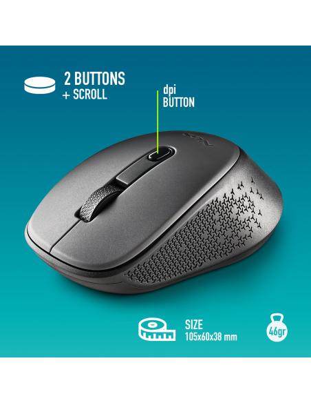 RATON NGS INALAMBRICO DEW GRAY NANO USB