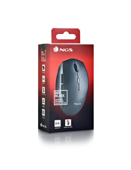 RATON NGS INALAMBRICO ERGONOMICO SILENCIOSO BEE BLACK USB
