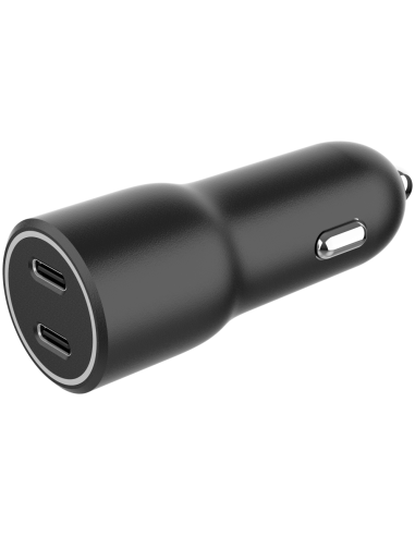 CARGADOR RAPIDO COCHE GEMBIRD POWER LIVERY- 2 PUERTOS USB TIPO C, 40 W, NEGRO