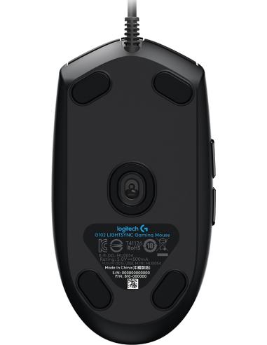 RATON LOGITECH USB GAMING G102 LIGHTSYNC NEGRO 910-005823
