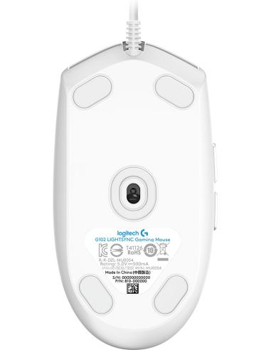 RATON LOGITECH USB GAMING G102 LIGHTSYNC BLANCO 910-005824