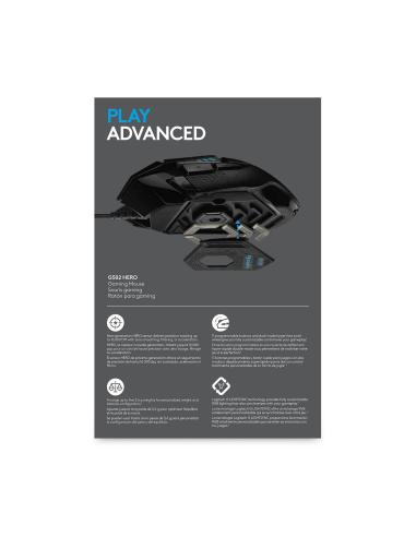 RATON LOGITECH USB GAMING G502 HERO NEGRO 910-005471