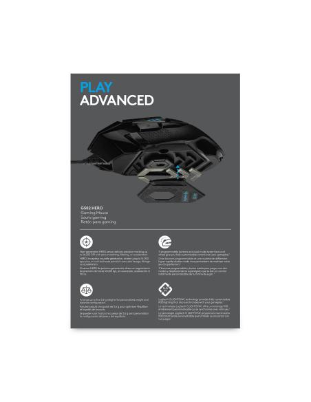 RATON LOGITECH USB GAMING G502 HERO NEGRO 910-005471