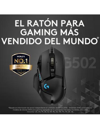 RATON LOGITECH USB GAMING G502 HERO NEGRO 910-005471