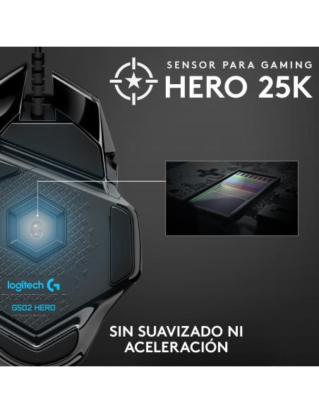 RATON LOGITECH USB GAMING G502 HERO NEGRO 910-005471