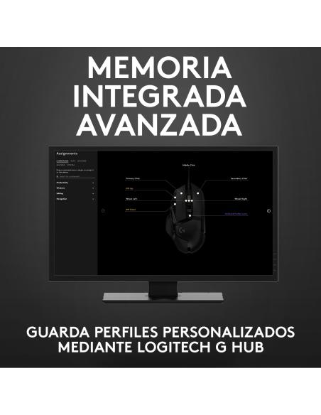 RATON LOGITECH USB GAMING G502 HERO NEGRO 910-005471