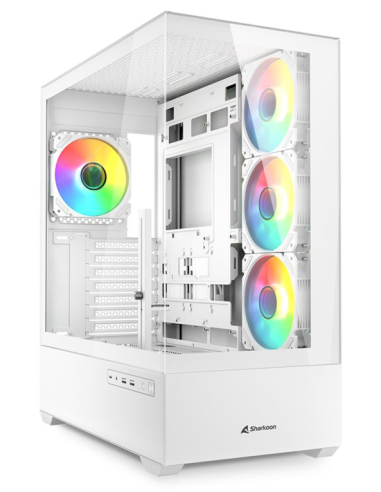 CAJA GAMING ATX SHARKOON AK6 TGV 4XVENT 120MM 2XUSB SN FUENTE BLANCO
