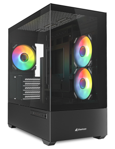 CAJA GAMING mATX SHARKOON MK6 RGB 3XVENT 120MM 2XUSB SN FUENTE NEGRO