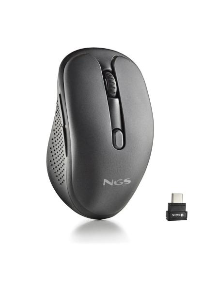 RATON NGS INALAMBRICO LASER EVOMIX BLACK RECARGABLE MULTIMODO NEGRO USB-C