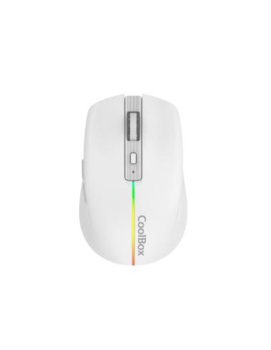 RATON COOLBOX INALAMBRICO GAMING W01 RECARGABLE RGB TIPO-C USB BLANCO
