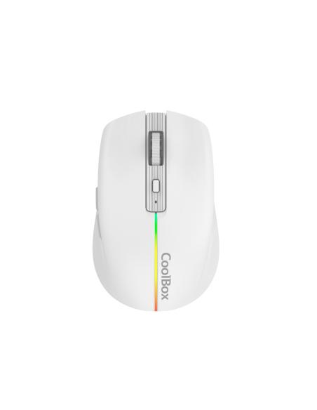 RATON COOLBOX INALAMBRICO GAMING W01 RECARGABLE RGB TIPO-C USB BLANCO