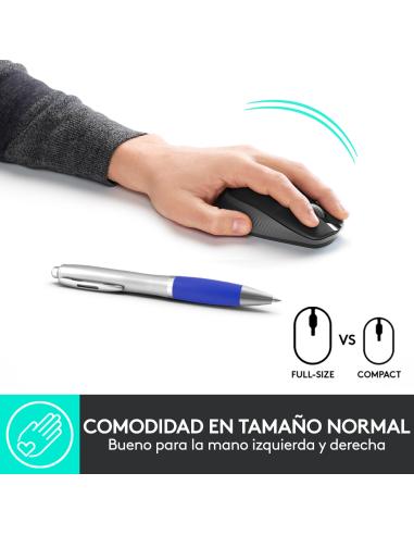 RATON LOGITECH INALAMBRICO M190 USB GRIS MARENGO 910-005905