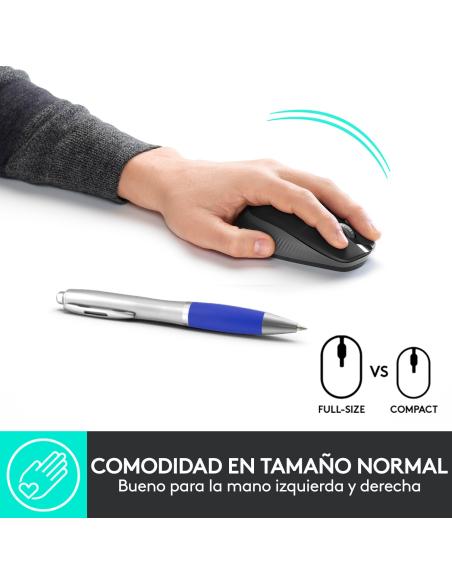 RATON LOGITECH INALAMBRICO M190 USB GRIS MARENGO 910-005905