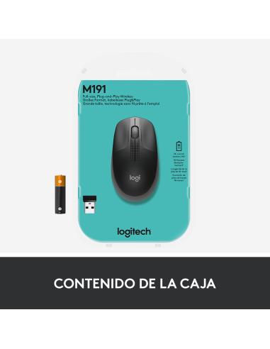 RATON LOGITECH INALAMBRICO M190 USB GRIS MARENGO 910-005905