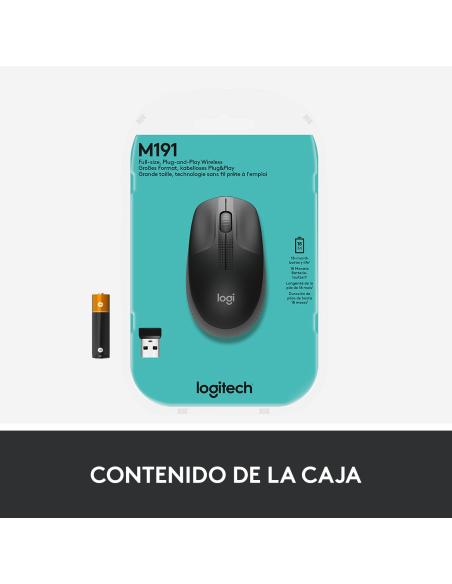 RATON LOGITECH INALAMBRICO M190 USB GRIS MARENGO 910-005905