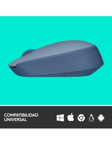 RATON LOGITECH INALAMBRICO M171 USB GRIS-AZULADO 910-006866
