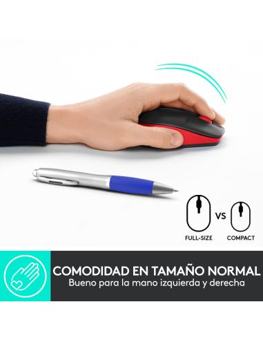 RATON LOGITECH INALAMBRICO M190 USB ROJO 910-005908