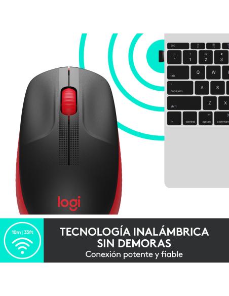 RATON LOGITECH INALAMBRICO M190 USB ROJO 910-005908