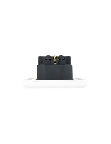 BASE ENCHUFE PARED TIPO SCHUKO CON 2 TOMAS USB MAX 2.4A BLANCA NANOCAB 10.35.0010