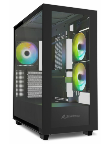 CAJA ATX SHARKOON REBEL C60 2VENTX120MM 2XUSB3 SIN FUENTE NEGRO