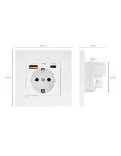 BASE ENCHUFE PARED TIPO SCHUKO CON 2 TOMAS USB MAX 3.4A BLANCA NANOCAB 10.35.0011 2