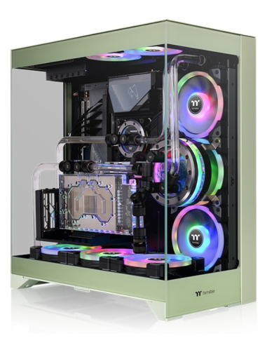 CAJA THERMALTAKE CTE E550 TG MID TOWER 2XUSB 3.0 1XUSB-C SN FUENTE VERDE MATCHA